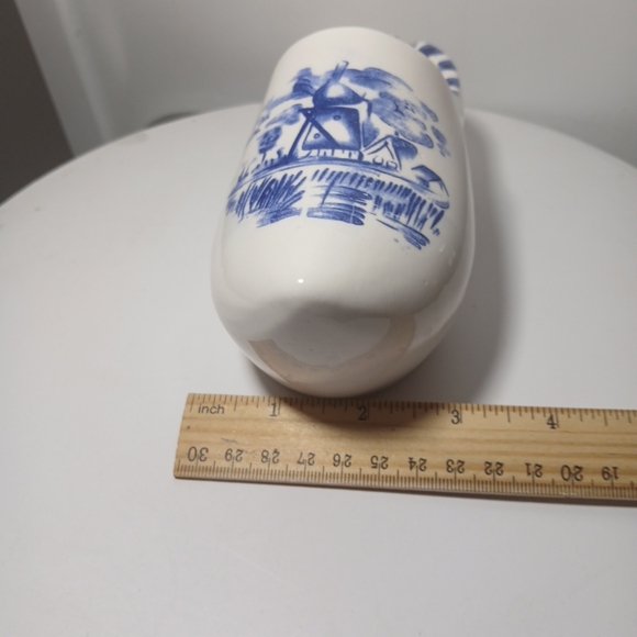 Vintage Delft Blue Holland Dutch Hand Painted Windmill Ceramic Shoe - Picture 8 of 12